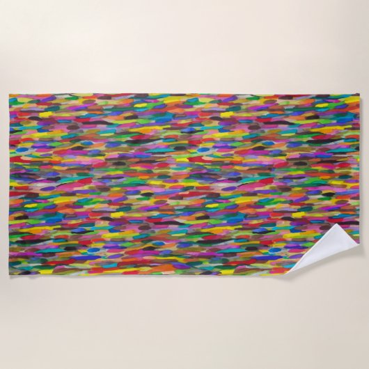 Regenboogpenseelstreken Strandlaken (Voorkant)