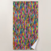 Regenboogpenseelstreken Strandlaken (Voorkant)