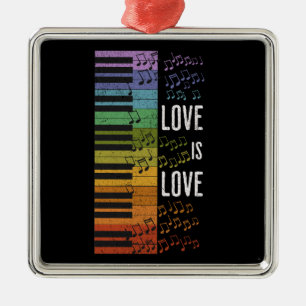 Regenboogpiano Metalen Ornament
