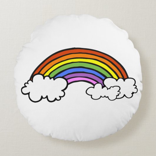 Regenboogpiloot Rond Kussen (Voorkant)