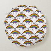 Regenboogpiloot Rond Kussen (Achterkant)
