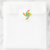 regenboogpinrad vierkante sticker (Tas)