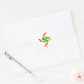 regenboogpinrad vierkante sticker (Envelop)