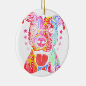 RegenboogPitbull Keramisch Ornament (Rechts)
