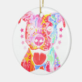 RegenboogPitbull Keramisch Ornament (Links)