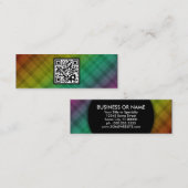 Regenboogplaid QR-code Mini Visitekaartje (Voorkant / Achterkant)