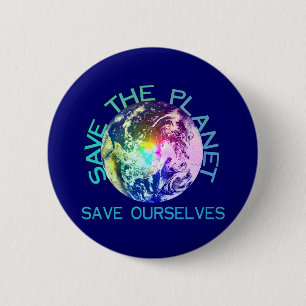 Regenboogplanet Ronde Button 5,7 Cm