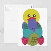 Regenboogplatypus Briefkaart (Voorkant / Achterkant)
