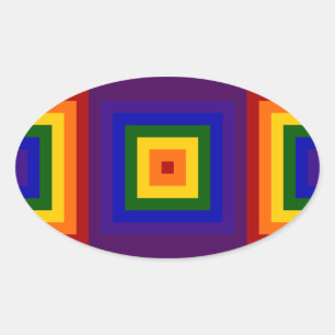 Regenboogpleinen Ovale Sticker