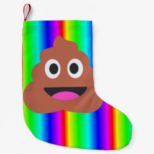 regenboogpoep emoji xmas kerstmis opslag kleine kerstsok