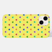 Regenboogpolka harten op geel Case-Mate iPhone case (Achterkant (horizontaal))