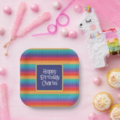 RegenboogPop Het Fidget Speelgoed Pattern Personal Papieren Bordje (Feest)