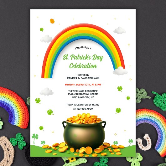 Regenboogpot van goud Shamrock Fun St Patrick's Da Kaart
