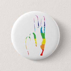regenboogpride vredesbord ronde button 5,7 cm