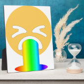 regenboogpuke emoji fotoplaat (Zijkant)
