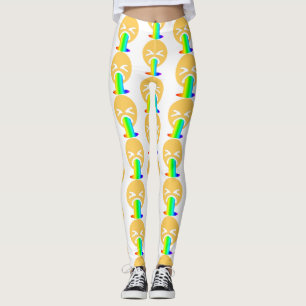 regenboogpuke emoji leggings