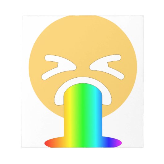 regenboogpuke emoji notitieblok (Voorkant)