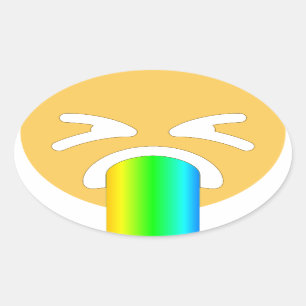 regenboogpuke emoji ovale sticker
