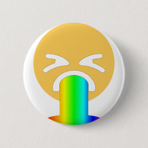 regenboogpuke emoji ronde button 5,7 cm