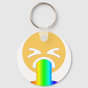 regenboogpuke emoji sleutelhanger