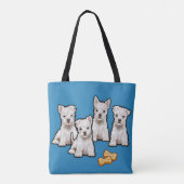Regenboogpups medium Canvas tas. Draagtas (Achterkant)