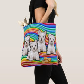 Regenboogpups medium Canvas tas. Draagtas (Dichtbij)