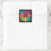 regenboogpuzzelstukjes sticker (Tas)