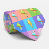 Regenboogrechthoeken parkiet stropdas (Opgerold)