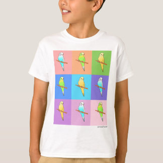 Regenboogrechthoeken parkiet t-shirt