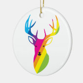 Regenboogrenrenrendier Keramisch Ornament (Links)