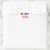 Regenboogrespect Ronde Sticker (Tas)