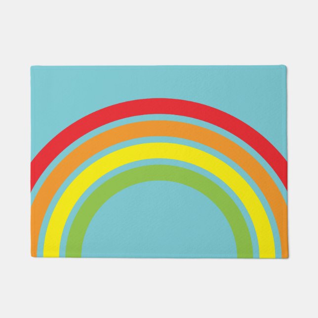 Regenboogretro Floormat Deurmat (Voorkant)