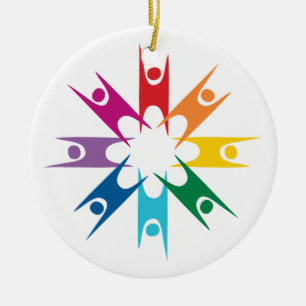 Regenboogring van humanisten keramisch ornament