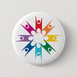 Regenboogring van humanisten ronde button 5,7 cm