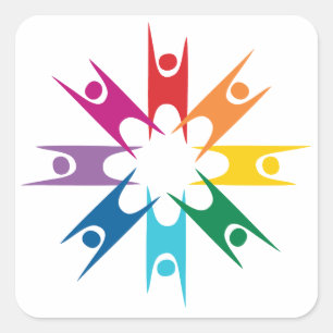 Regenboogring van humanisten vierkante sticker