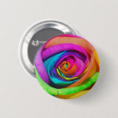 RegenboogRoos Ronde Button 5,7 Cm (Voorkant /achterkant)