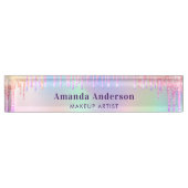 Regenboogroze glitter druist monogram schoonheid naambordje (Voorkant)