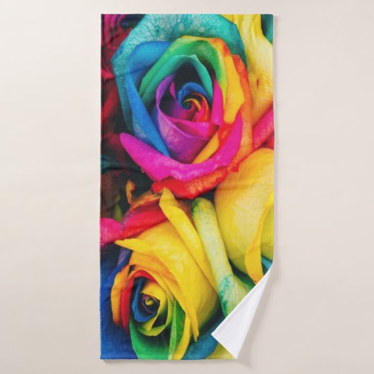 RegenboogRozen Bouquet Badhanddoek (Badhanddoek)