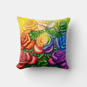 RegenboogRozen Kussen
