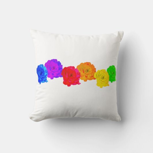 Regenboogrozen Kussen (Voorkant)