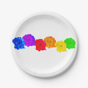 RegenboogRozen Papieren Bordje