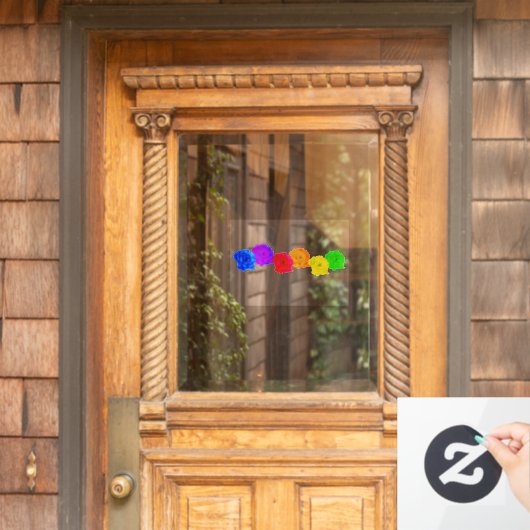 RegenboogRozen Raamsticker (Huis Deur)