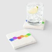 RegenboogRozen Stenen Onderzetter (Zijkant)