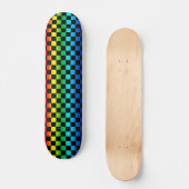 Regenboogschaakbord Skateboard (Voorkant)