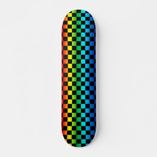 Regenboogschaakbord Skateboard (Voorkant)