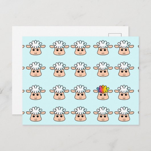 regenboogschaap briefkaart (Voorkant / Achterkant)