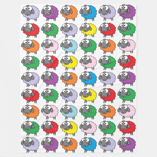 Regenboogschaap Fleece Deken (Voorkant)