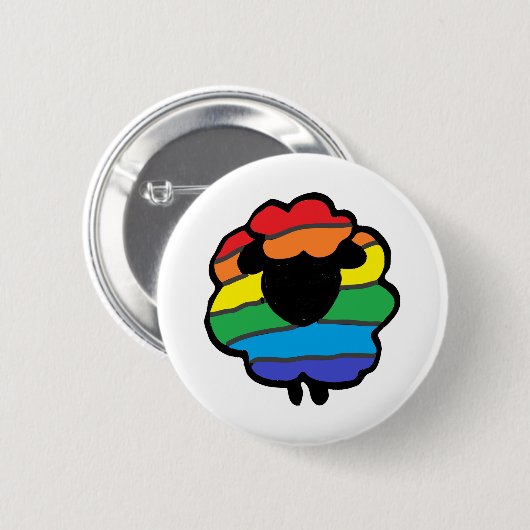 Regenboogschaap Ronde Button 5,7 Cm (Voorkant /achterkant)