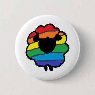 Regenboogschaap Ronde Button 5,7 Cm