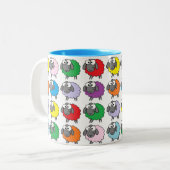 Regenboogschaap Tweekleurige Koffiemok (Voorkant links)